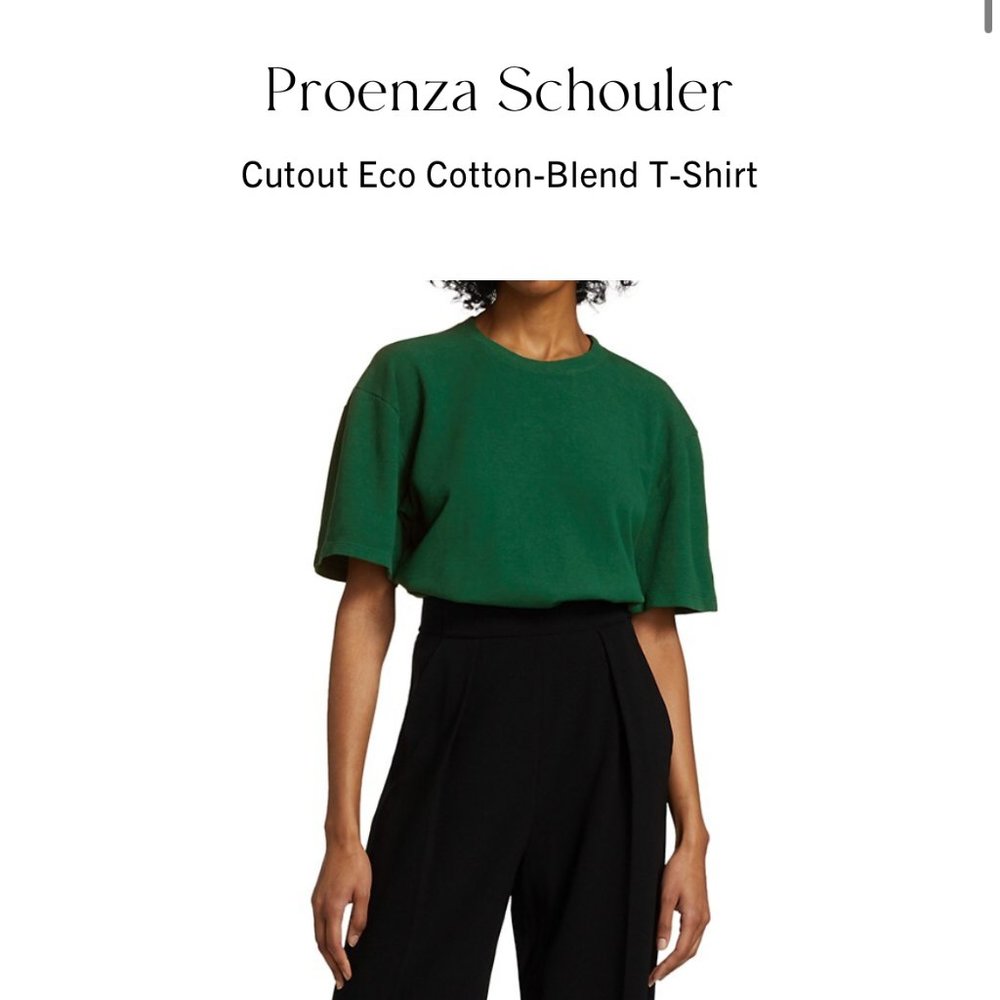 Proenza Schouler Green Cutout Eco Cotton-Blend T-shirt size XS